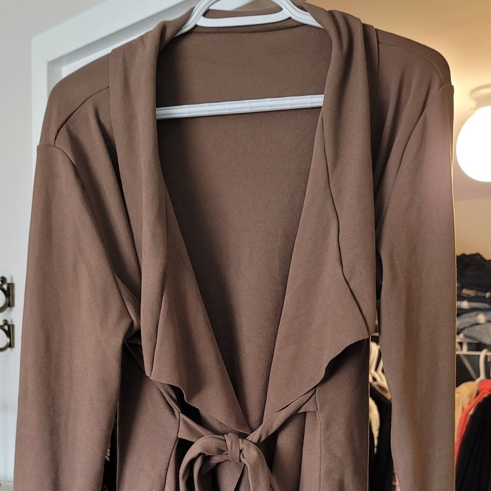 Faux suede spring wrap/jacket